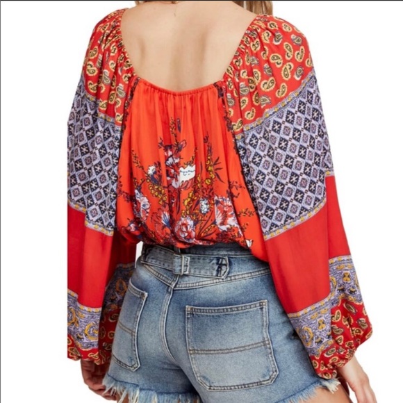 Free People Cherry Combo Versatile Top sz S - Picture 3 of 8